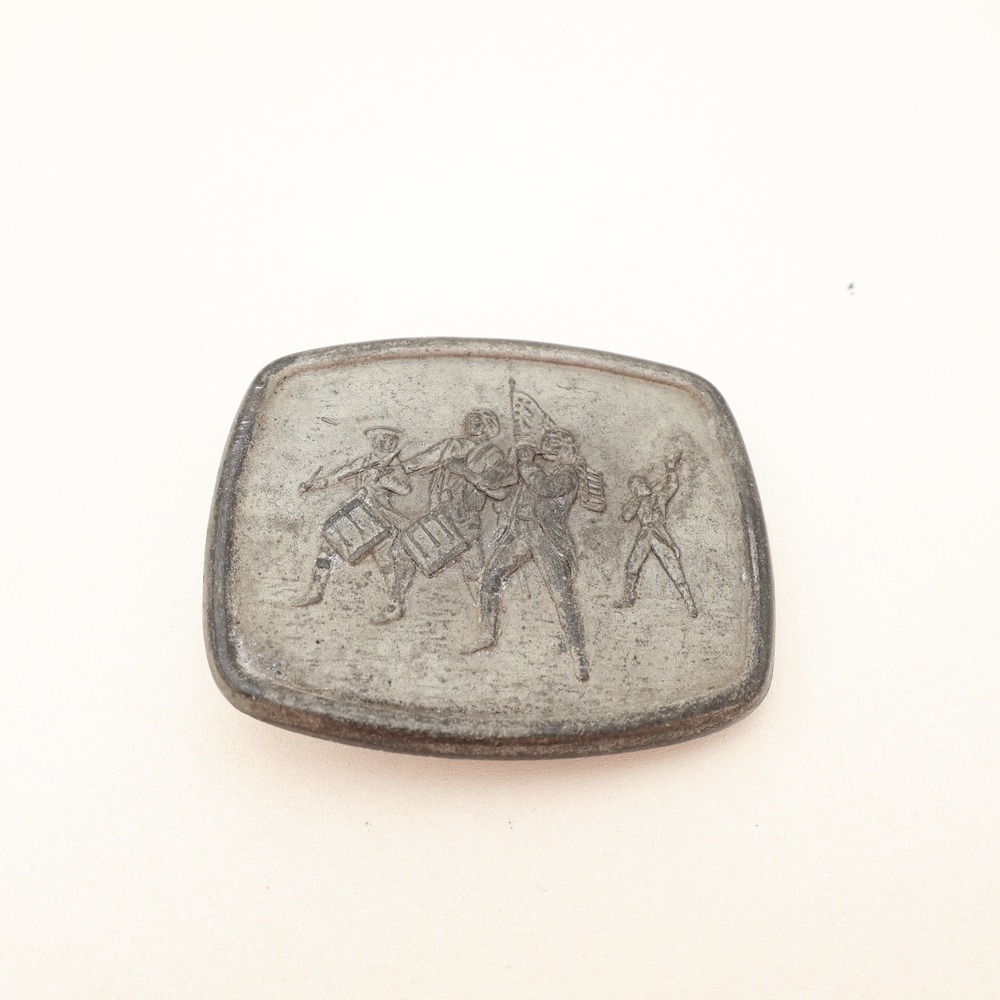Vintage The Buckle Company Spirit of 76 Revolutionary War Pewter Belt Buckle